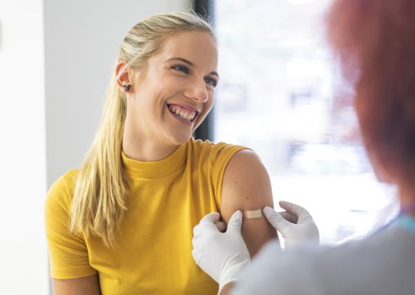 happy patient just received the vaccine