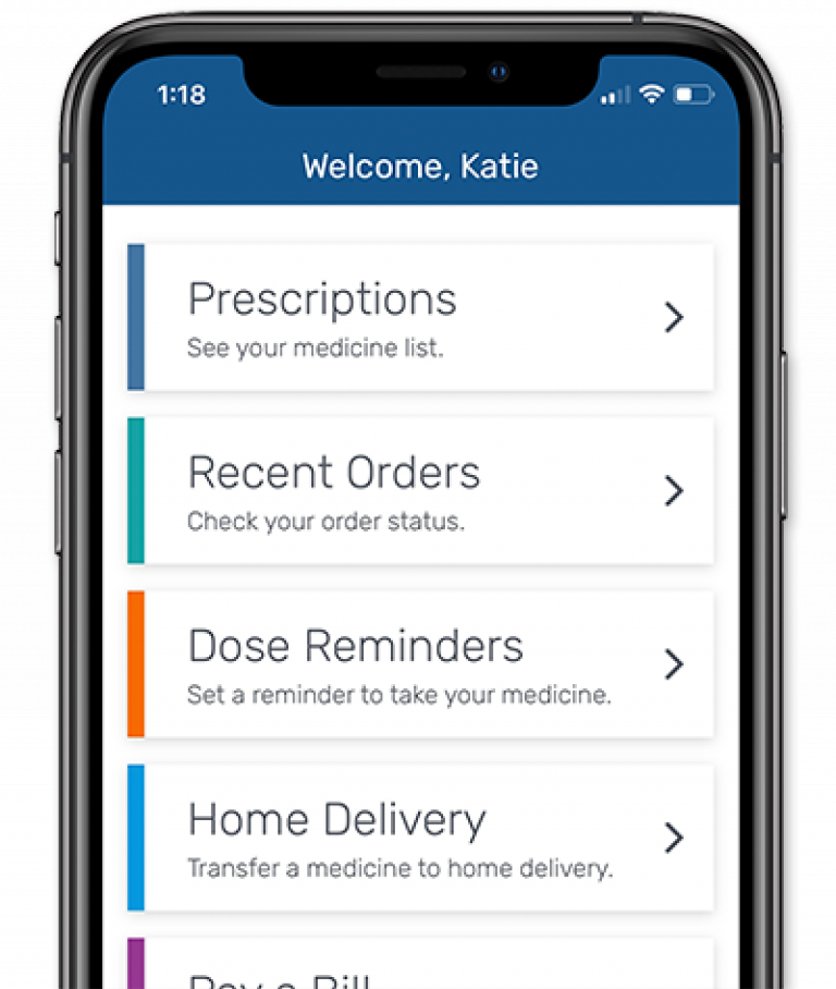 Express Scripts application on iPhone