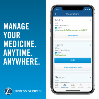 Image of the Express Scripts mobile app.