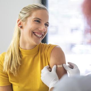 happy patient just received the vaccine